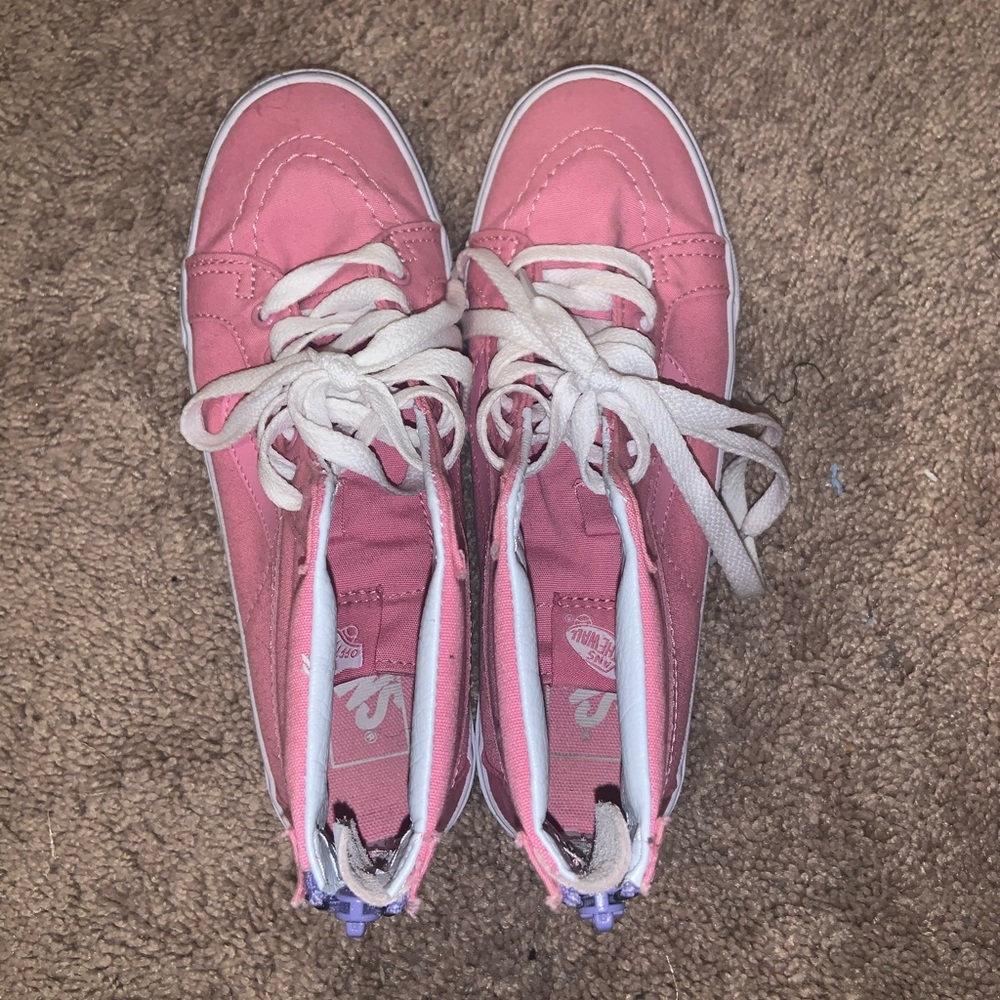 Pink high top zipper vans women’s 7.5